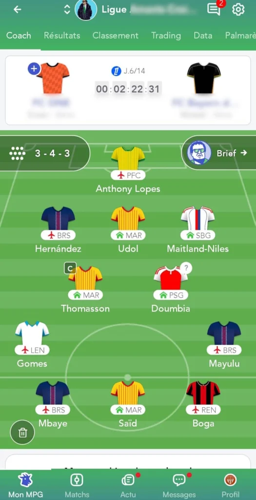 composition d'équipe mpg