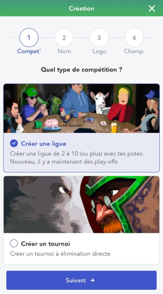créer sa ligue mpg étapes