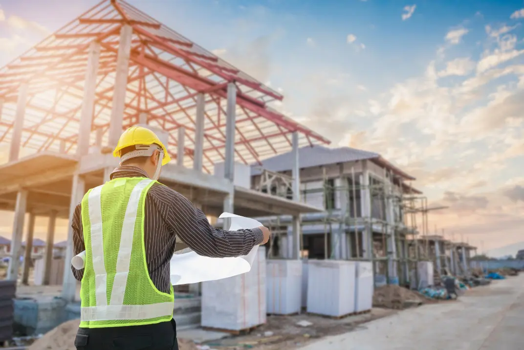 Homme en gilet sur un chantier