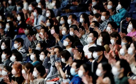 Public avec des masques
