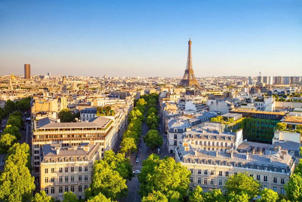 Paysage de Paris avec en fond la Tour Eiffel