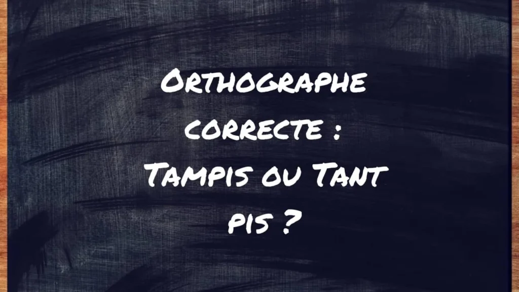 Orthographe correcte : Tampis ou Tant pis ?