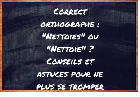 "Nettoies" ou "Nettoie" ?