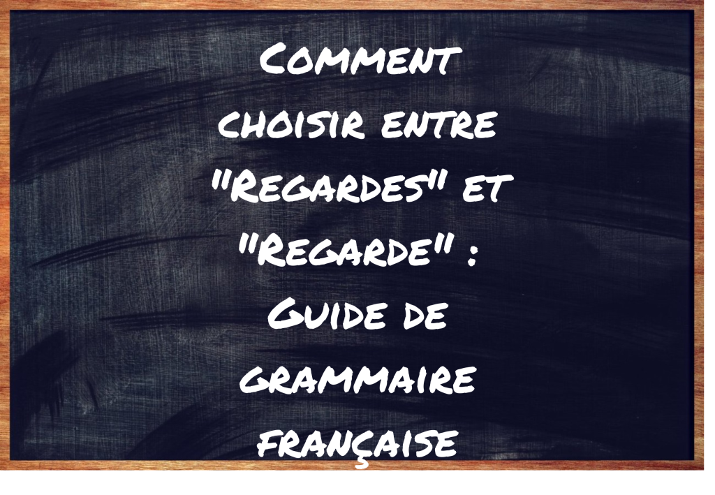 "Regardes" ou "Regarde" ?