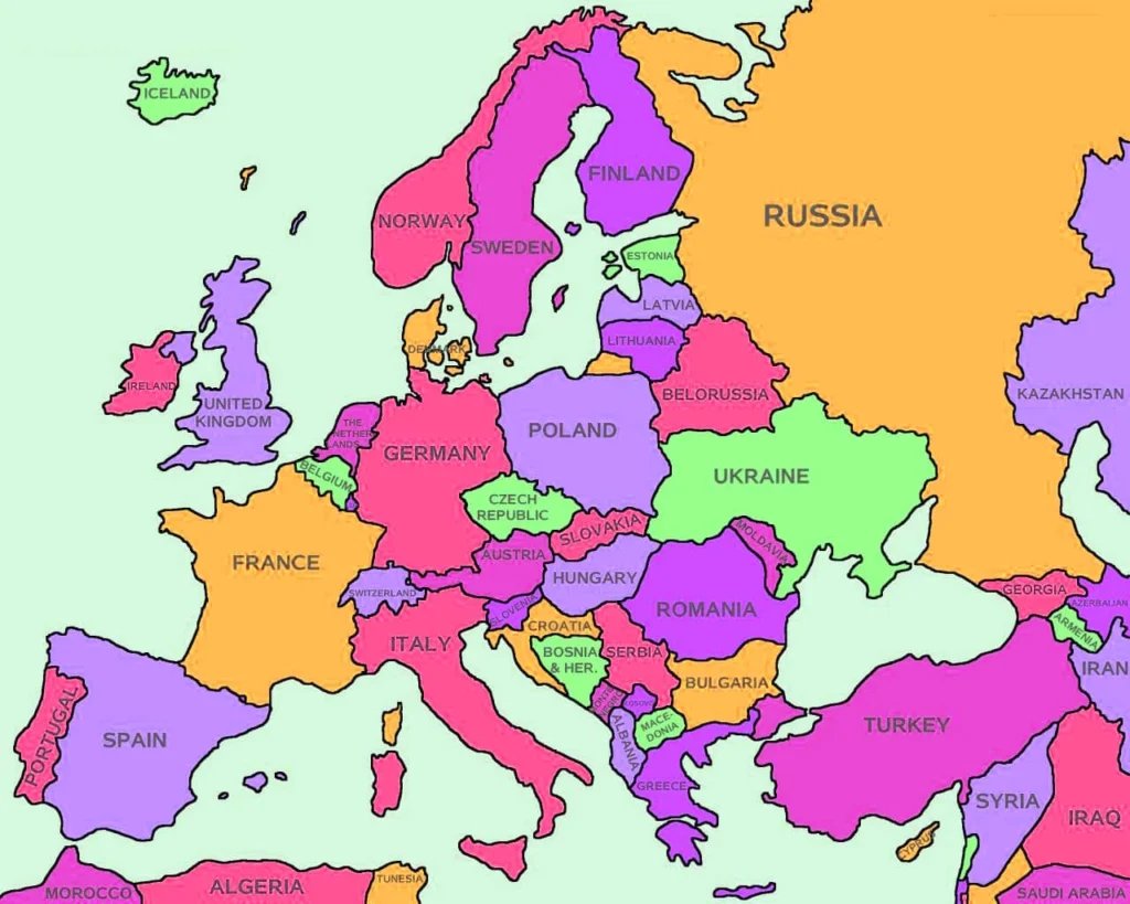carte du plus grand pays d’Europe