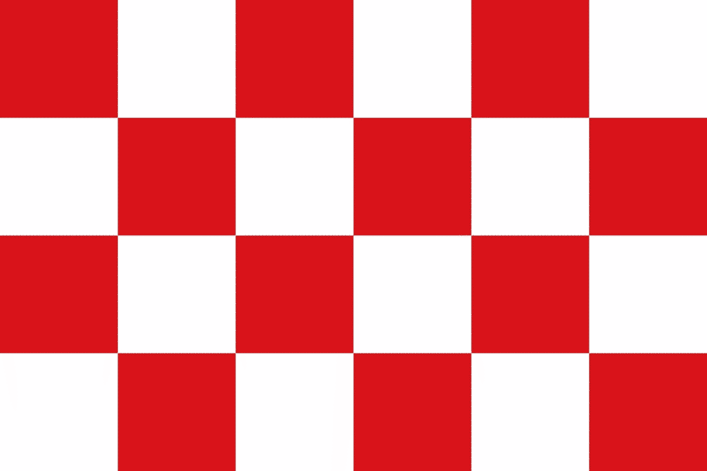 drapeau à damier rouge et blanc du Brabant-Septentrional