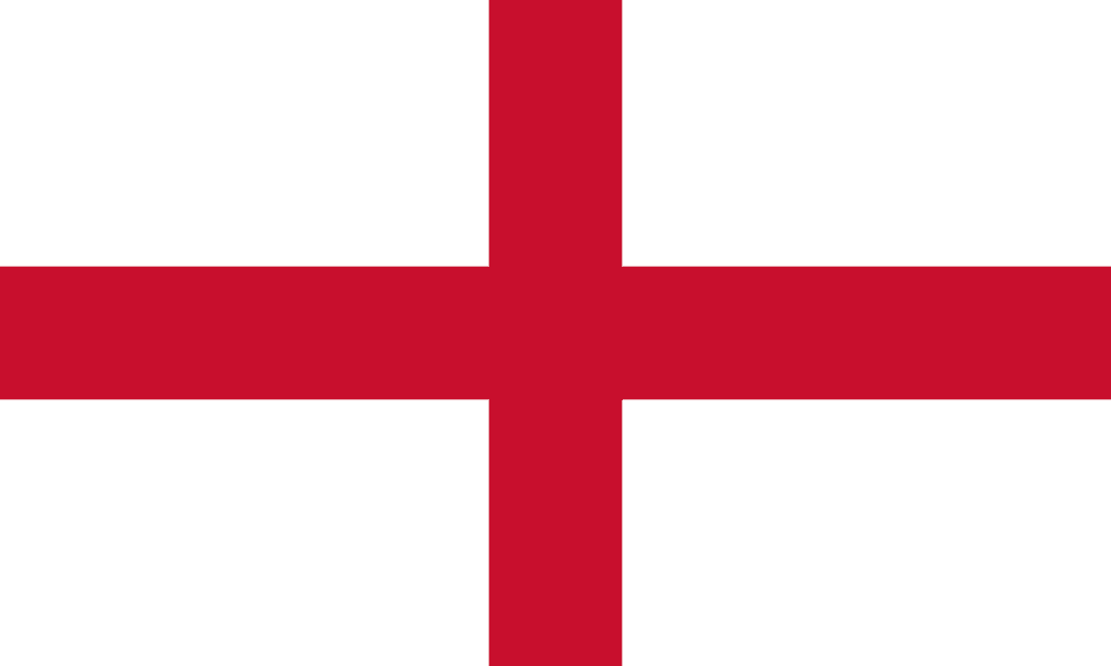 Angleterre : drapeau blanc avec une croix rouge