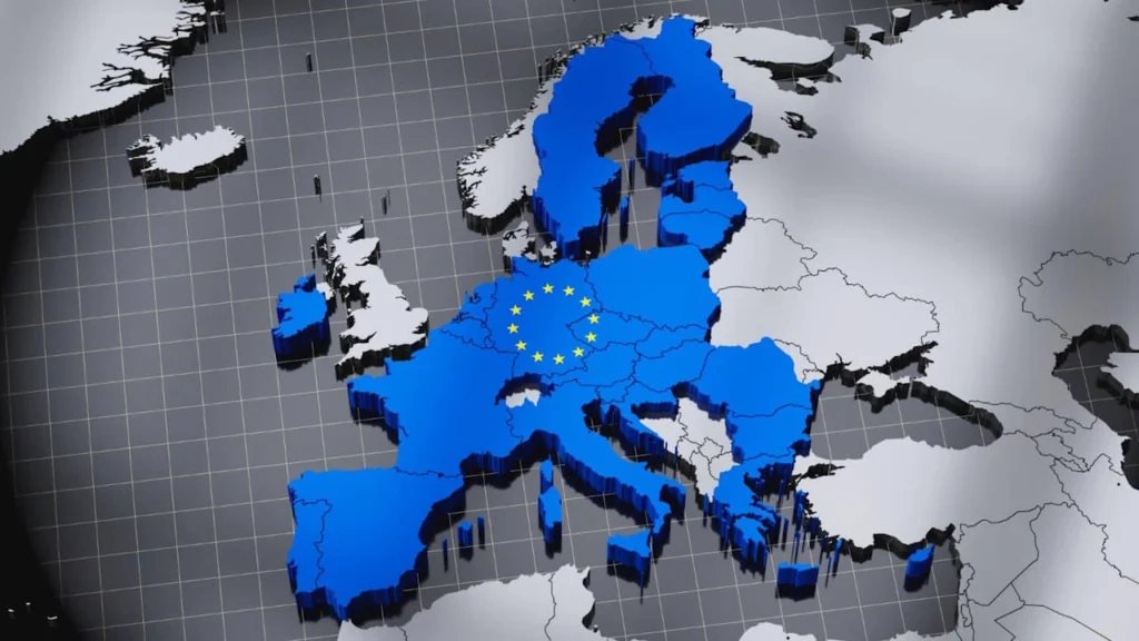 carte de l'Union européenne avec la France au centre