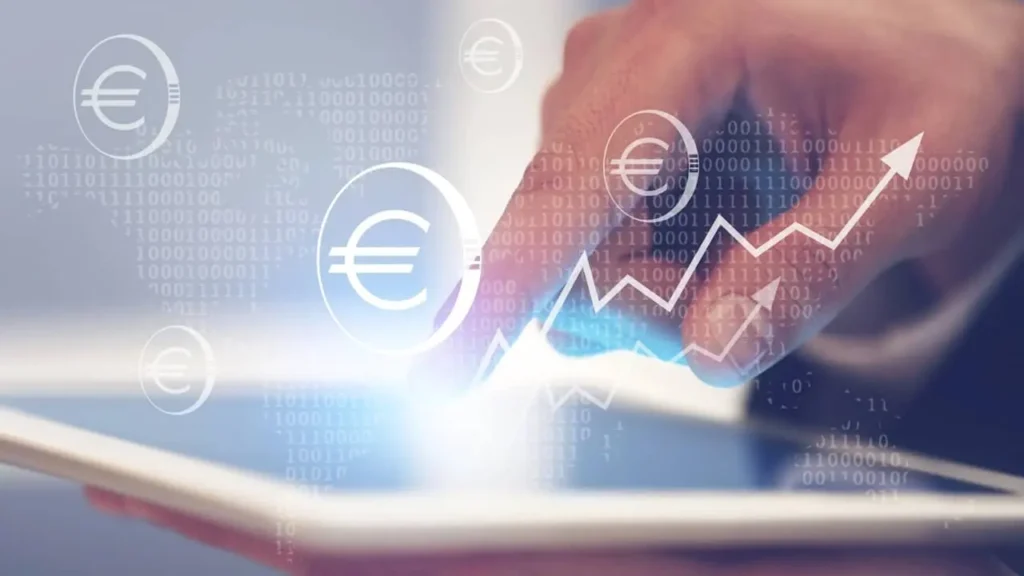 concept investissement bourse achat euros