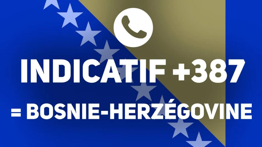 indicatif pays 387 Bosnie-Herzégovine