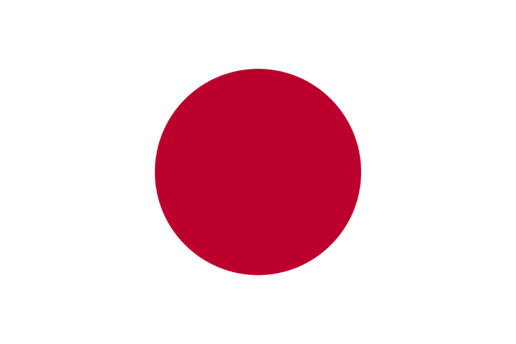 Japon : drapeau disque rouge sur fond blanc
