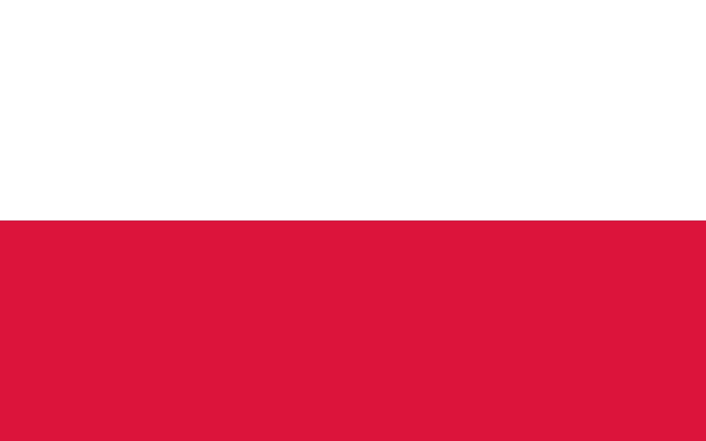 Pologne : drapeau bande blanche sur bande rouge