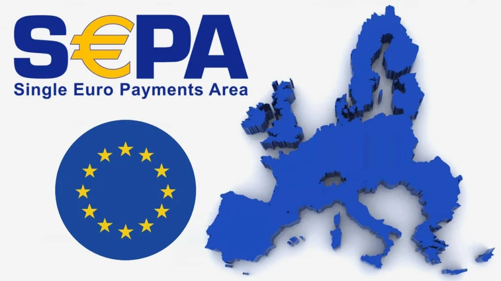 SEPA carte des pays de la zone euro