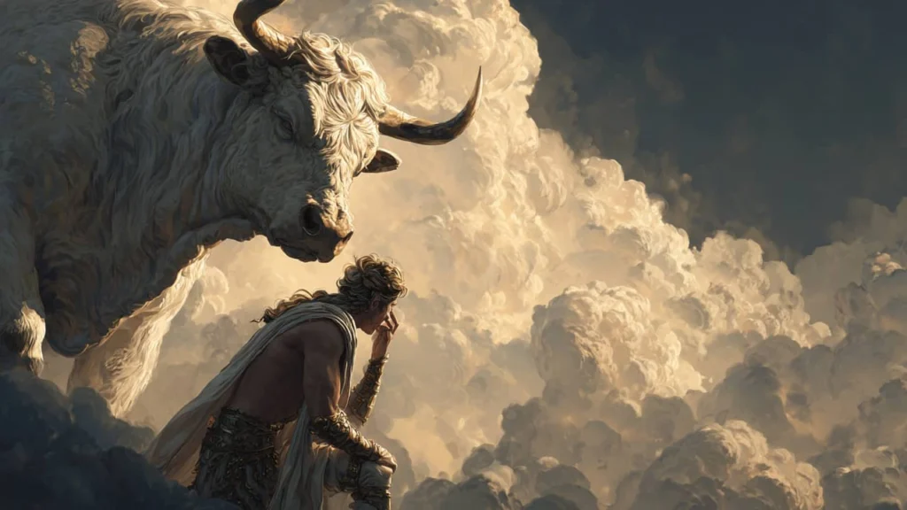 Zeus s’éprend d’Europe et se transforme en taureau blanc