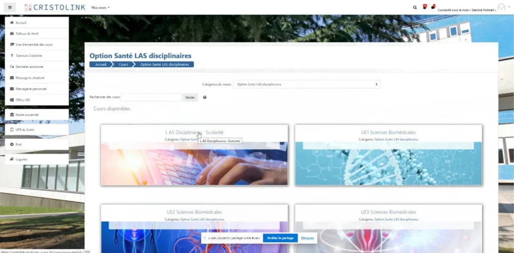 Cristolink cours option santé