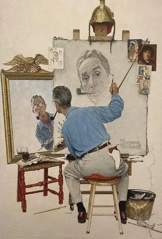 Mise en abyme : Triple autoportrait de Rockwell