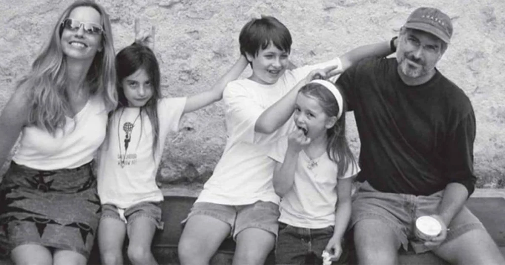 Steve Jobs avec sa femme et ses 3 enfants