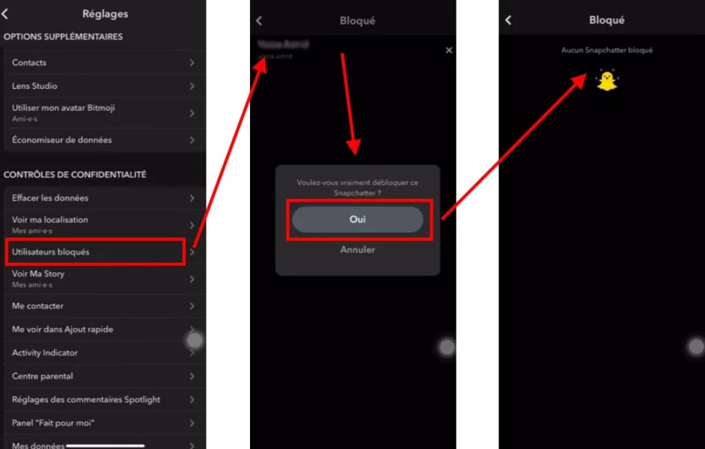 tuto​ : comment débloquer quelqu'un sur snap ?