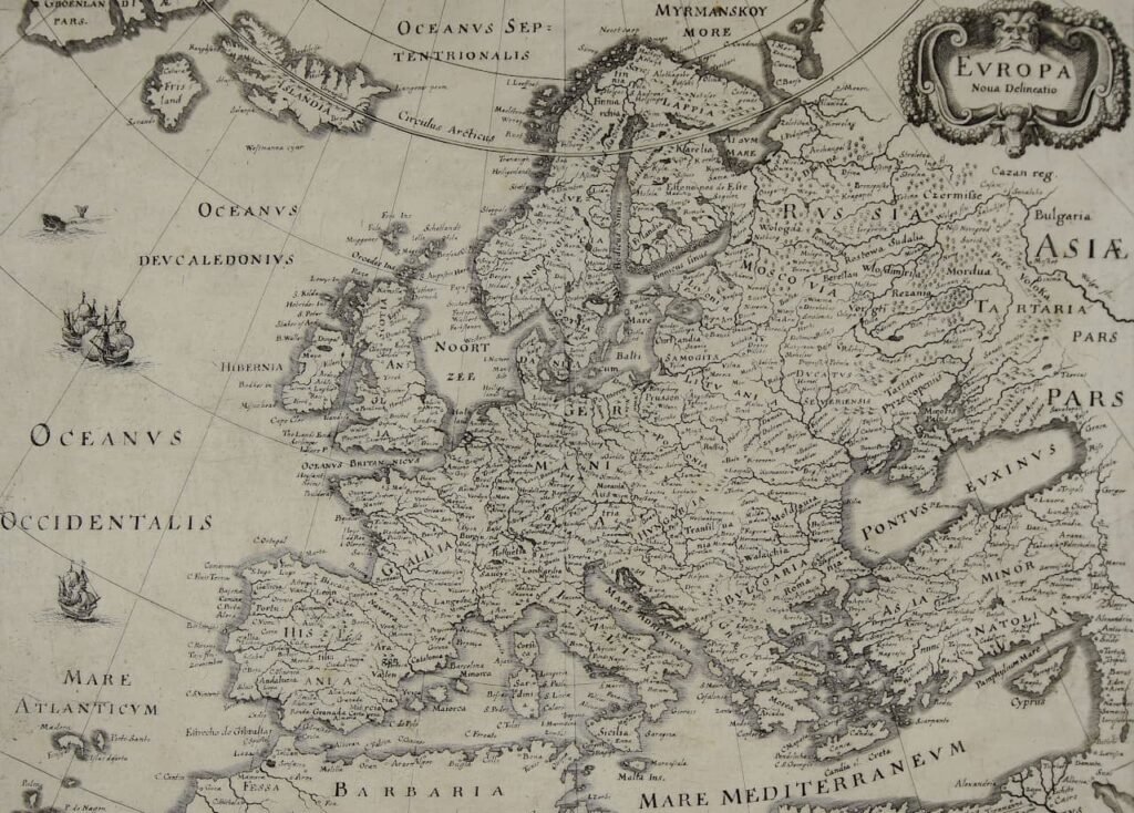 vieille carte de la géographie de l'Europe